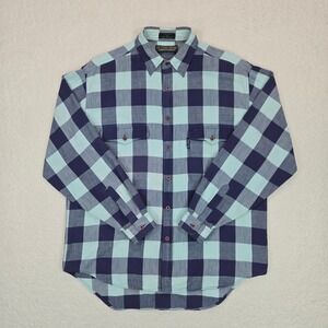 Vintage Levi Strauss Sutter Creek Black Tab Buffalo Check Flannel Men Shirt L